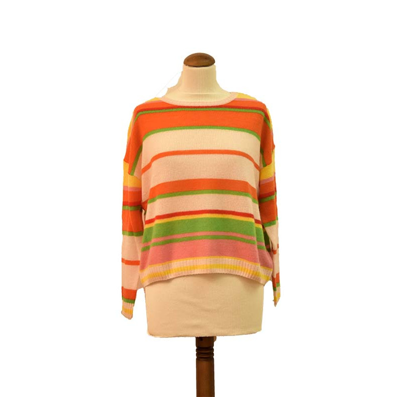 Pull Femme En Cachemire Multicolore Taille S - Marque Cashmere, Neuf Avec étiquettes